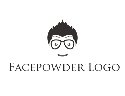 negative spacing man face wearing glasses