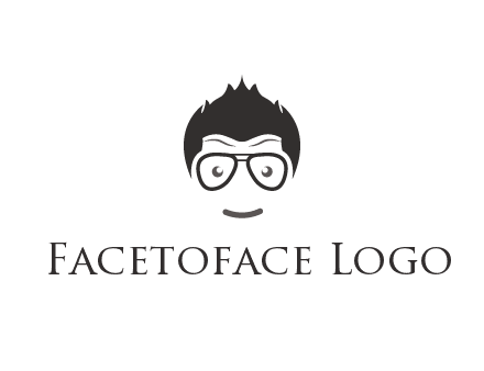 negative spacing man face wearing glasses