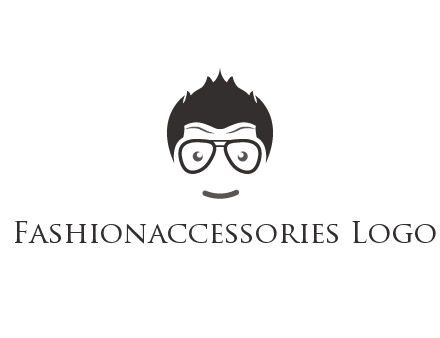 negative spacing man face wearing glasses