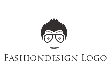 negative spacing man face wearing glasses