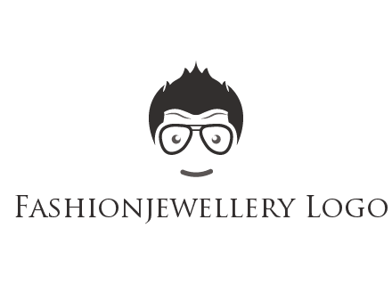 negative spacing man face wearing glasses
