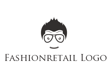 negative spacing man face wearing glasses