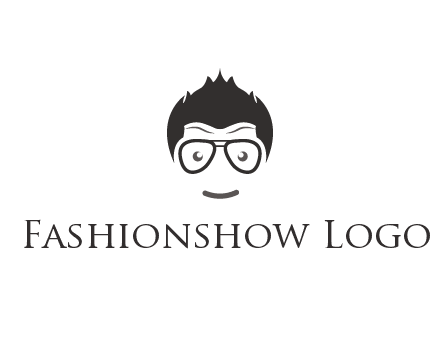 negative spacing man face wearing glasses