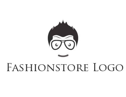 negative spacing man face wearing glasses