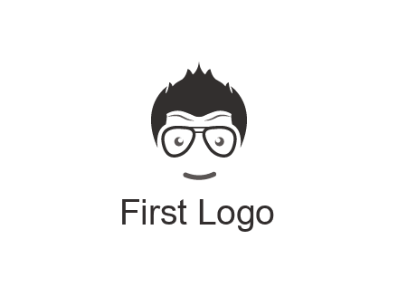 negative spacing man face wearing glasses