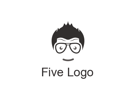 negative spacing man face wearing glasses