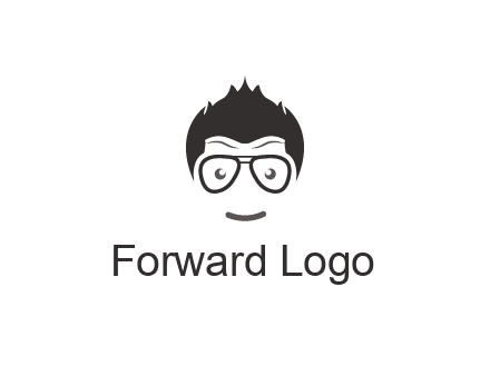 negative spacing man face wearing glasses