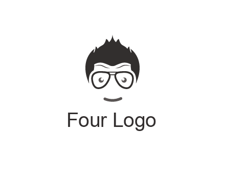 negative spacing man face wearing glasses