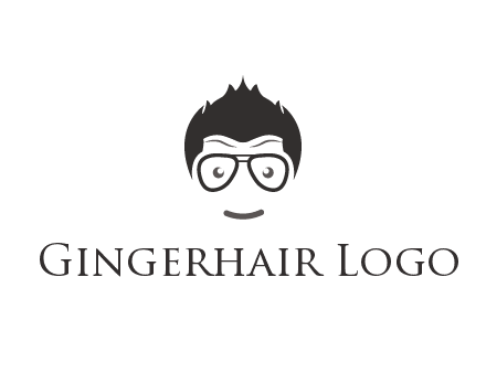 negative spacing man face wearing glasses