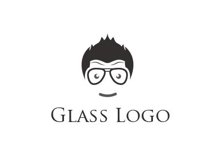 negative spacing man face wearing glasses
