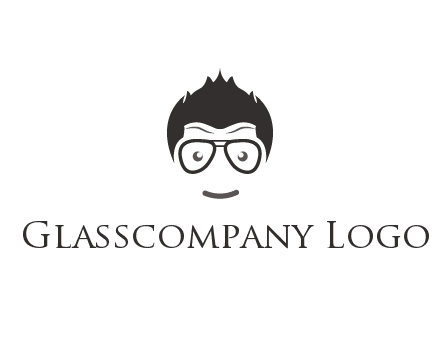 negative spacing man face wearing glasses