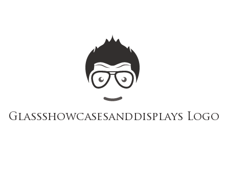 negative spacing man face wearing glasses
