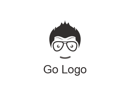 negative spacing man face wearing glasses