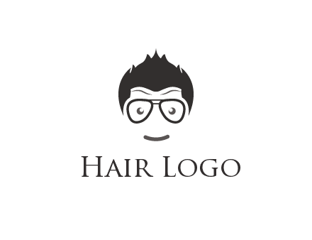 negative spacing man face wearing glasses
