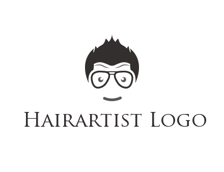 negative spacing man face wearing glasses