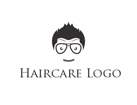 negative spacing man face wearing glasses