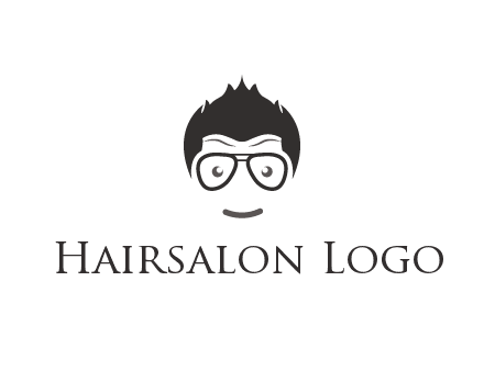 negative spacing man face wearing glasses