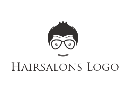 negative spacing man face wearing glasses