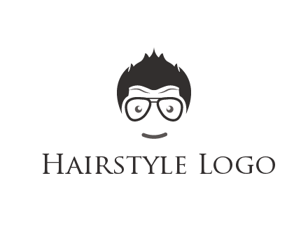 negative spacing man face wearing glasses