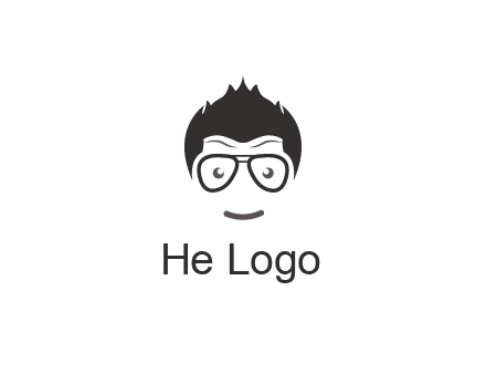 negative spacing man face wearing glasses