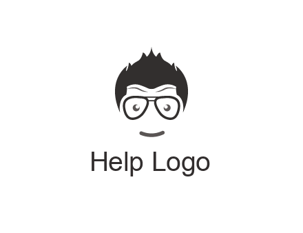 negative spacing man face wearing glasses