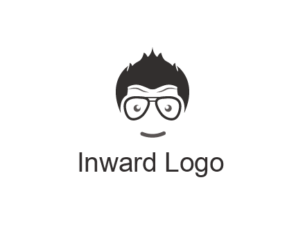 negative spacing man face wearing glasses