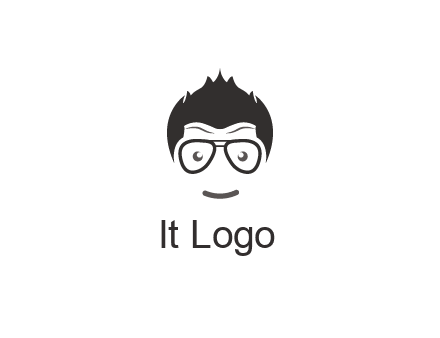 negative spacing man face wearing glasses