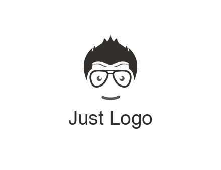 negative spacing man face wearing glasses