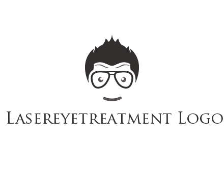 negative spacing man face wearing glasses
