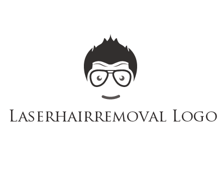 negative spacing man face wearing glasses