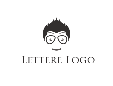 negative spacing man face wearing glasses
