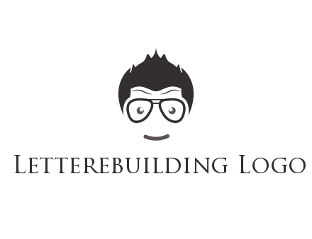 negative spacing man face wearing glasses