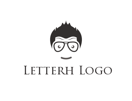 negative spacing man face wearing glasses
