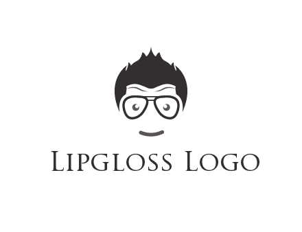 negative spacing man face wearing glasses