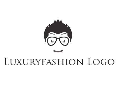 negative spacing man face wearing glasses