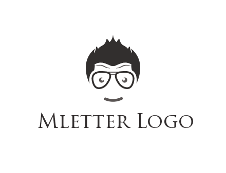 negative spacing man face wearing glasses