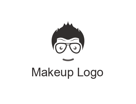 negative spacing man face wearing glasses