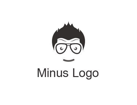 negative spacing man face wearing glasses