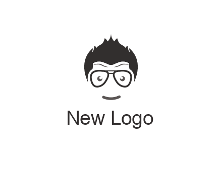 negative spacing man face wearing glasses