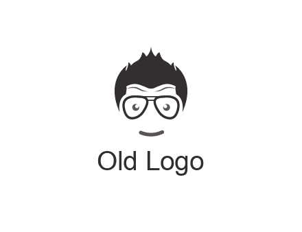 negative spacing man face wearing glasses