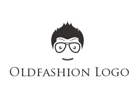 negative spacing man face wearing glasses