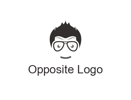 negative spacing man face wearing glasses