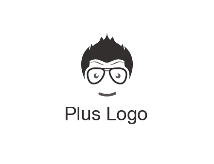 negative spacing man face wearing glasses
