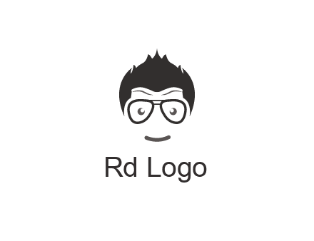 negative spacing man face wearing glasses