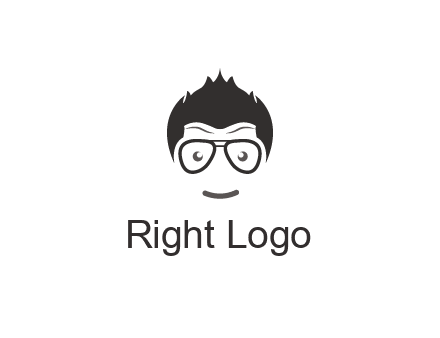 negative spacing man face wearing glasses