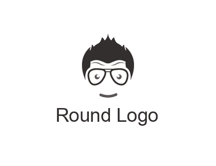 negative spacing man face wearing glasses