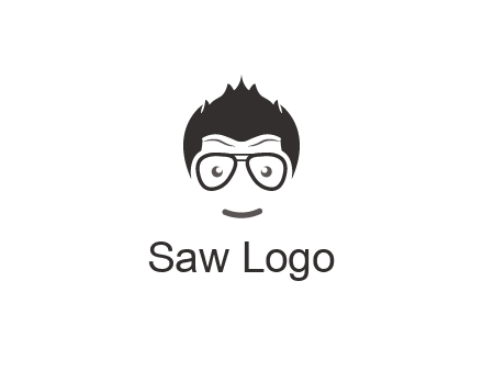 negative spacing man face wearing glasses
