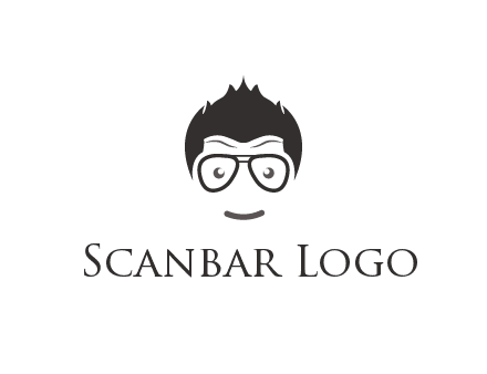 negative spacing man face wearing glasses