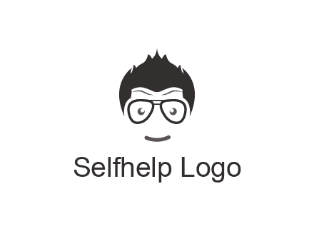 negative spacing man face wearing glasses