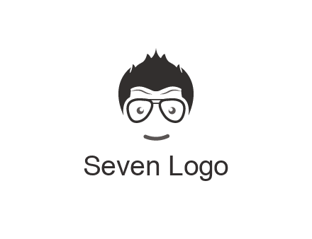 negative spacing man face wearing glasses